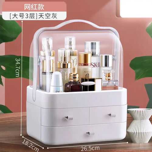 Trendy Dustproof Drawer-style Cosmetic Storage Box Desktop Organizer