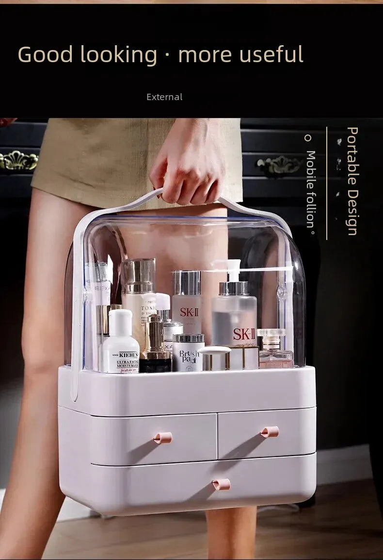 Trendy Dustproof Drawer-style Cosmetic Storage Box Desktop Organizer